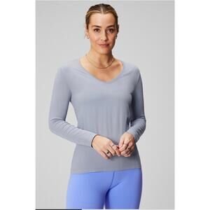 Fabletics Women's Feather Tech Long Sleeve Top Gray size S